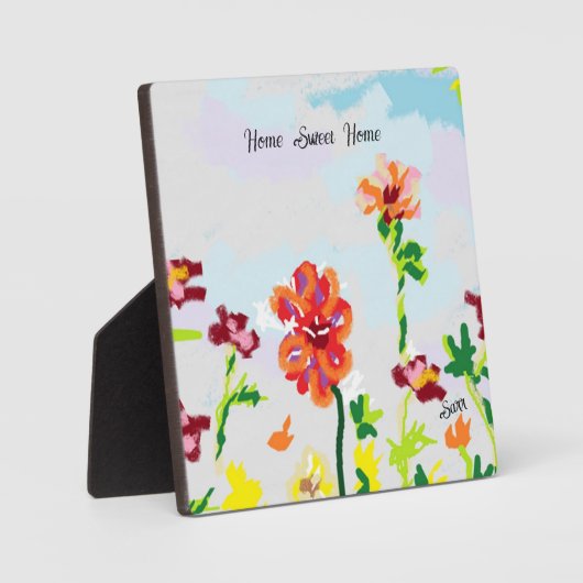 Tabletop Easel mit Leinwand ; Wilde Blume Fotoplatte (Vorderseite)