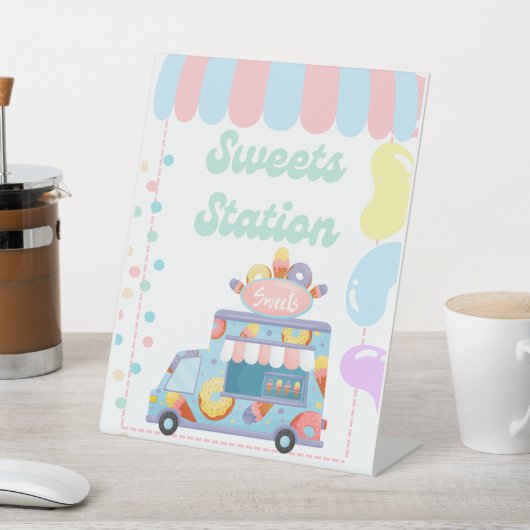 Tabletop Food Sign Sweets Station padestal Sockelschild (In SItu)