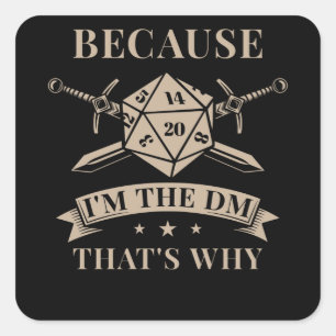 Tabletop Game Master Roleplay Quadratischer Aufkleber