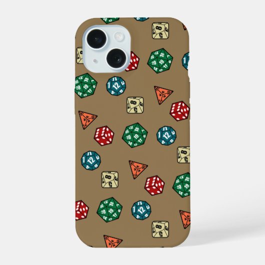 Tabletop Gaming Würfel Design iPhone 15 Hülle (Rückseite)