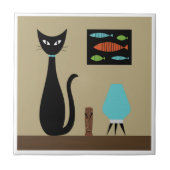 Tabletop-Katze Mitte des Jahrhunderts mit Retrofis Fliese (Vorderseite)