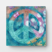 Tabletop Plaque Beach Peace Sign Nautic Fotoplatte (Vorderseite)