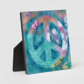 Tabletop Plaque Beach Peace Sign Nautic Fotoplatte (Vorderseite)