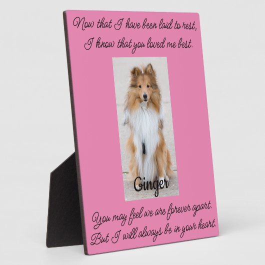 Tabletop Plaque für Haustiere mit Easel Fotoplatte (Seite)