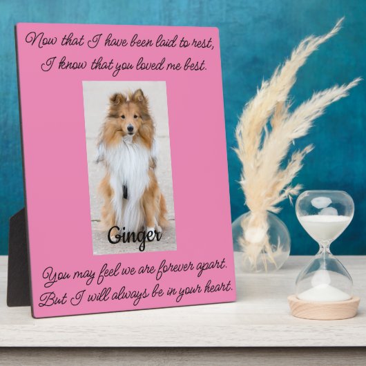 Tabletop Plaque für Haustiere mit Easel Fotoplatte (Seite)