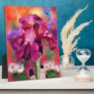 Tabletop Plaque Impressionistisches Iris Art Fotoplatte