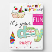 Tabletop Plaque mit Easel Baby FUN Cupcake Happy Fotoplatte (Vorderseite)