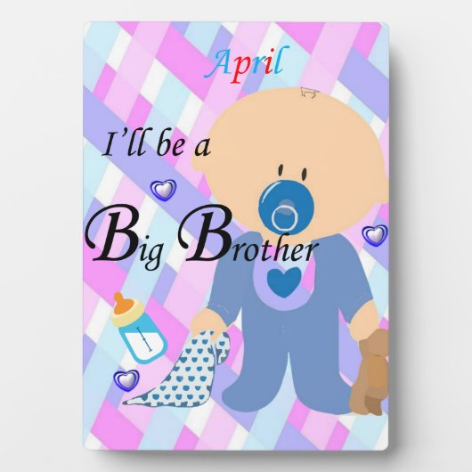 Tabletop Plaque mit Easel Big Brother April Fotoplatte (Vorderseite)