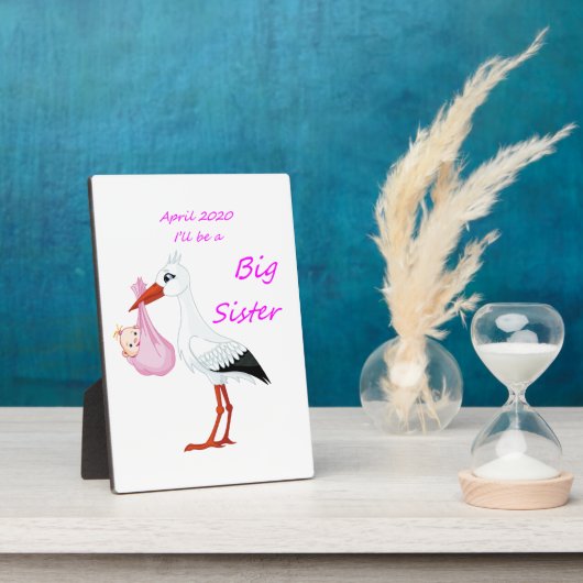 Tabletop Plaque mit Easel Big Sister April 2020 Fotoplatte (Seite)