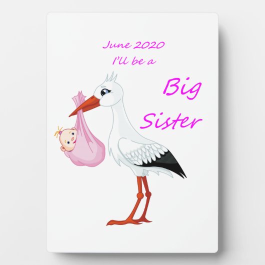 Tabletop Plaque mit Easel Big Sister Juni 2020 Fotoplatte (Vorderseite)