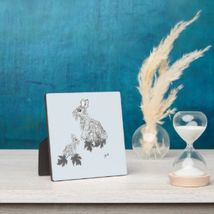 Tabletop Plaque mit Easel Bunny Rabbit Fotoplatte