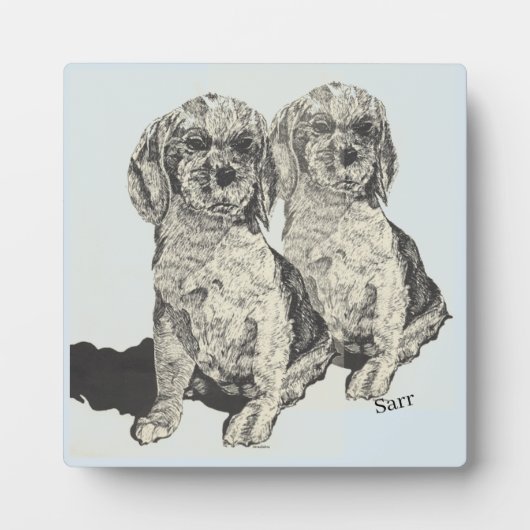 Tabletop Plaque mit Easel : Cocker Spaniel's Fotoplatte (Vorderseite)
