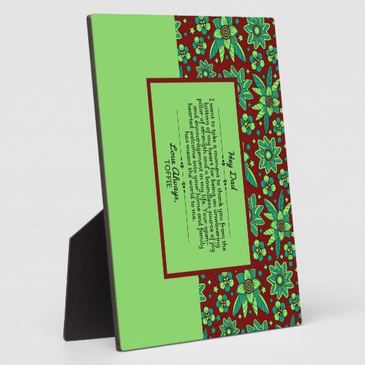 Tabletop Plaque mit Easel Fotoplatte (Seite)