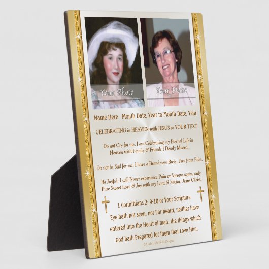 Tabletop Plaque mit Easel Fotoplatte (Seite)