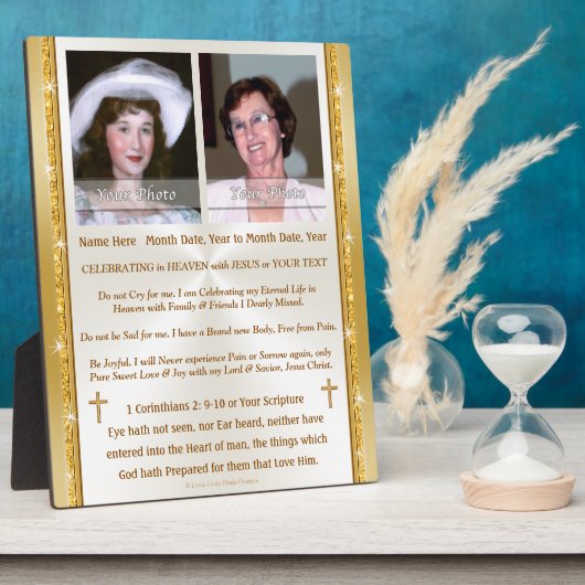 Tabletop Plaque mit Easel Fotoplatte (Seite)