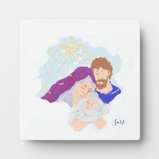 Tabletop Plaque mit Easel : Geburt Jesu Fotoplatte (Vorderseite)