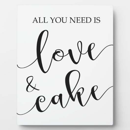 Tabletop Plaque mit Easel Liebe und Kuchen Fotoplatte (Vorderseite)