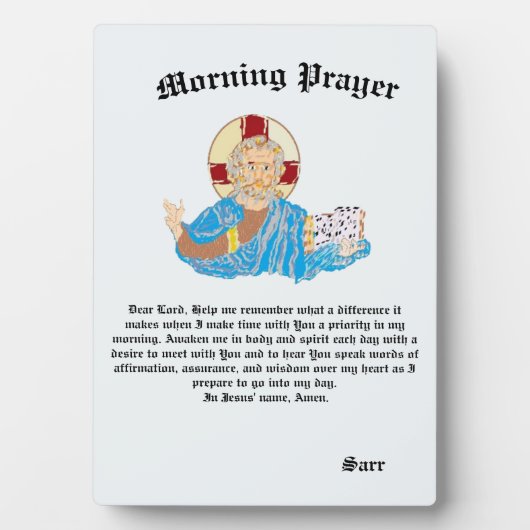 Tabletop Plaque mit Easel : Morgengebet Fotoplatte (Vorderseite)