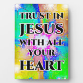 Tabletop Plaque mit Easel Vertrauen in Jesus Fotoplatte (Vorderseite)