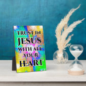 Tabletop Plaque mit Easel Vertrauen in Jesus Fotoplatte (Seite)