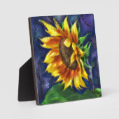 Tabletop Plaque Sunflower at Night Art Print Fotoplatte (Vorderseite)