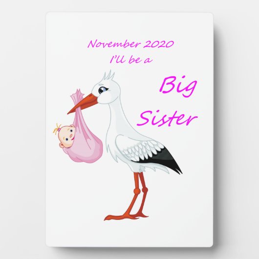 Tabletop Plaque w/Easel Big Sister November 2020 Fotoplatte (Vorderseite)