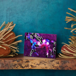 Tabletop Plaque Whimsical Abstrakt Horse Art Blue Fotoplatte