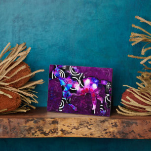 Tabletop Plaque Whimsical Abstrakt Horse Art Blue Fotoplatte