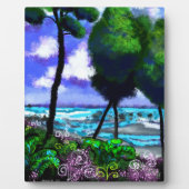 Tabletop Plaque Whimsical Beach Landschaft Art Fotoplatte (Vorderseite)