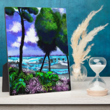 Tabletop Plaque Whimsical Beach Landschaft Art