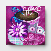 Tabletop Plaque Whimsical Cup of Coffee Fotoplatte (Vorderseite)