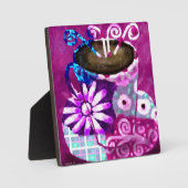 Tabletop Plaque Whimsical Cup of Coffee Fotoplatte (Vorderseite)