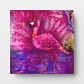 Tabletop Plaque Whimsical Flamingo Art Print Fotoplatte (Vorderseite)