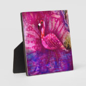 Tabletop Plaque Whimsical Flamingo Art Print Fotoplatte (Vorderseite)