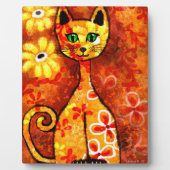 Tabletop Plaque Whimsical Retro 60er Kitty Cat Art Fotoplatte (Vorderseite)