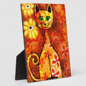 Tabletop Plaque Whimsical Retro 60er Kitty Cat Art Fotoplatte (Seite)