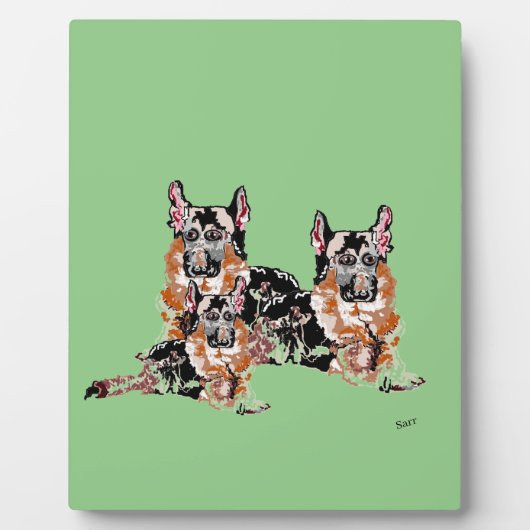 Tabletop Plaque with Easel : DEUTSCHE SHEPHERES Fotoplatte (Vorderseite)