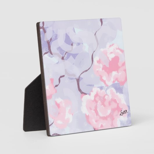 Tabletop Plaque with Easel : Pink Winters Roses Fotoplatte (Vorderseite)