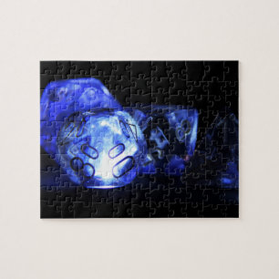 Tabletop RPG PNP Role Player Blue Glows Dice Puzzle