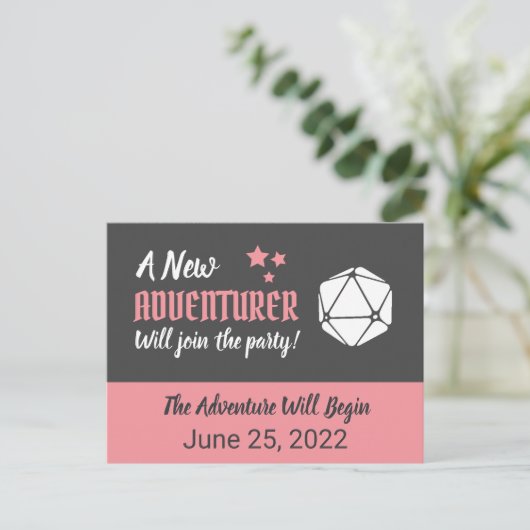 Tabletop RPG Rosa Schwangerschaft Ankündigung (Stehend Vorderseite)