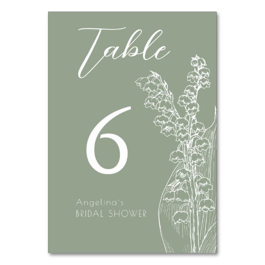 Tabletop Signs Brautparty Minimalistisch modern. Tischnummer (Vorderseite)