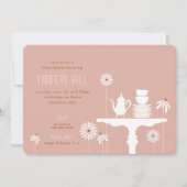 Tabletop Tea Floral Baby Dusche Einladung (Vorderseite)
