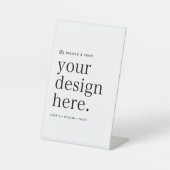 Tabletop Unterschreiben Sie Ihr Design Upload 4" x Sockelschild (Vorderseite)