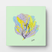 Tabletop W/Leinwand Pecock Plaque Fotoplatte (Vorderseite)