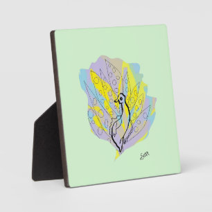 Tabletop W/Leinwand Pecock Plaque Fotoplatte