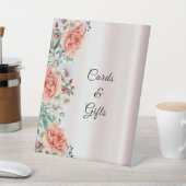 Tabletop-Zeichen der Blume Wasserfarbe Sockelschild (In SItu)
