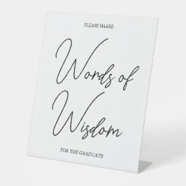 Tabletop-Zeichen für Abschluss mit schwarzem und w Sockelschild