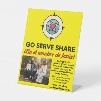 Tabletop-Zeichen für die klassische Missionsunters Sockelschild