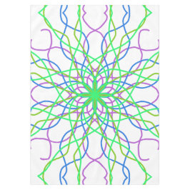 Tablette, Blume des weißen, grünen Kaleidoskops Tischdecke