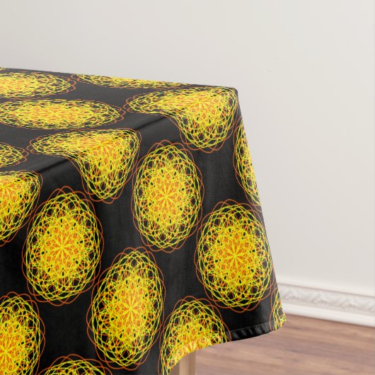 Tablette, Blume Gelborange Kaleidoskop Tischdecke (Beispiel)